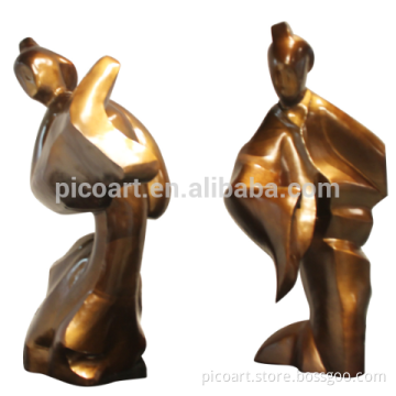 Ancient Chinese people metal sculpture for home decoration